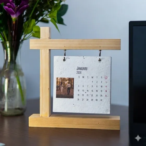 Wooden Stand Calendar – Elegant Wooden Stand