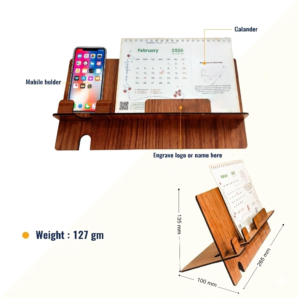 Seed Paper Calendar and Mobile Holder – Eco-Friendly & Functional