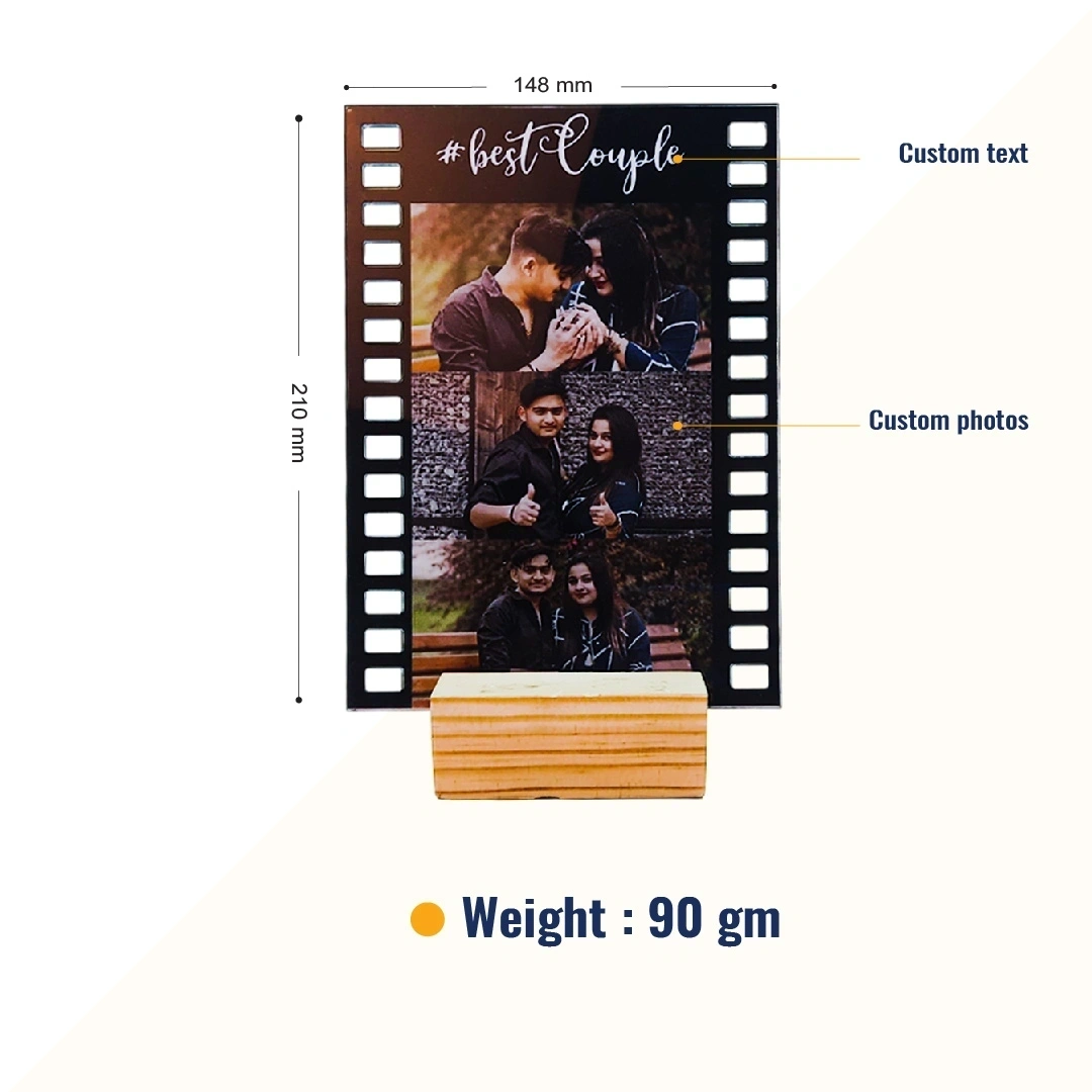 Personalize Black Couple Reel Frame