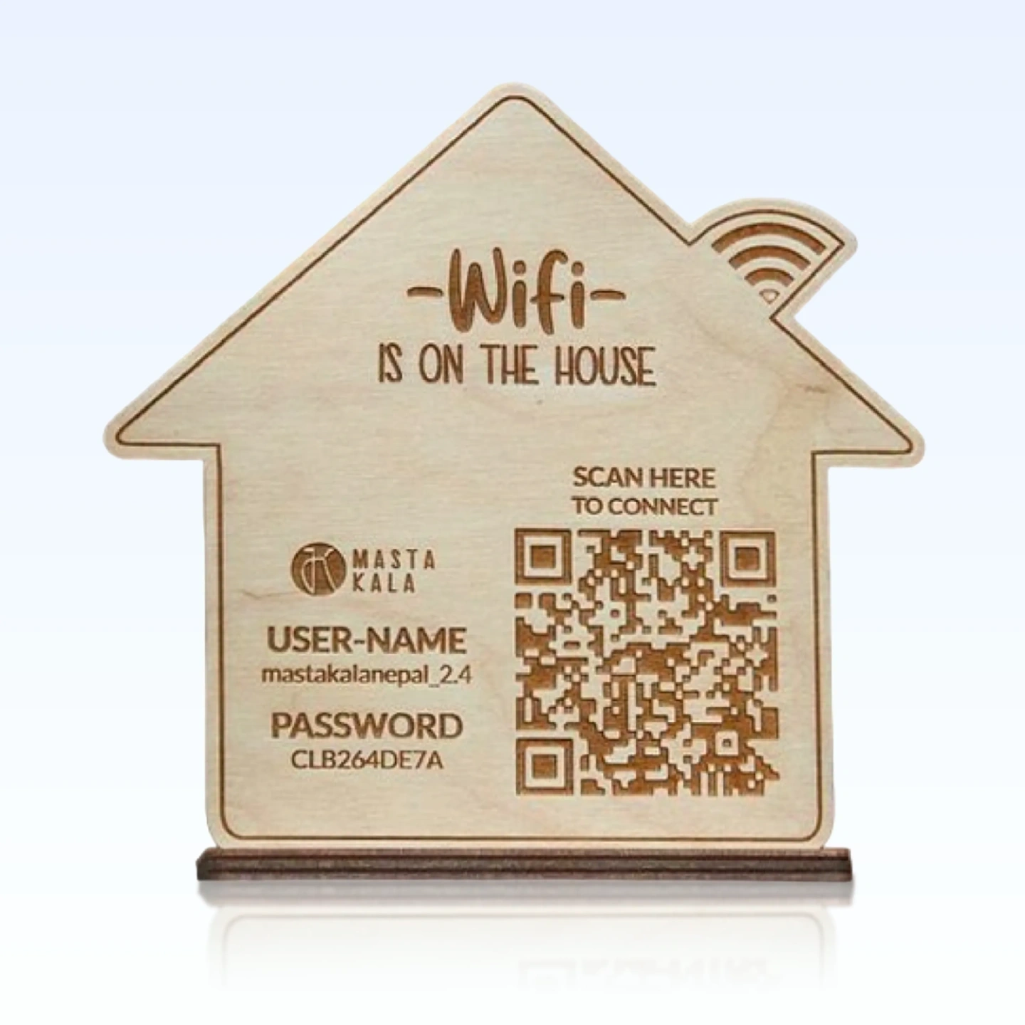 Personalize Wooden House Shaped Qr Scanner