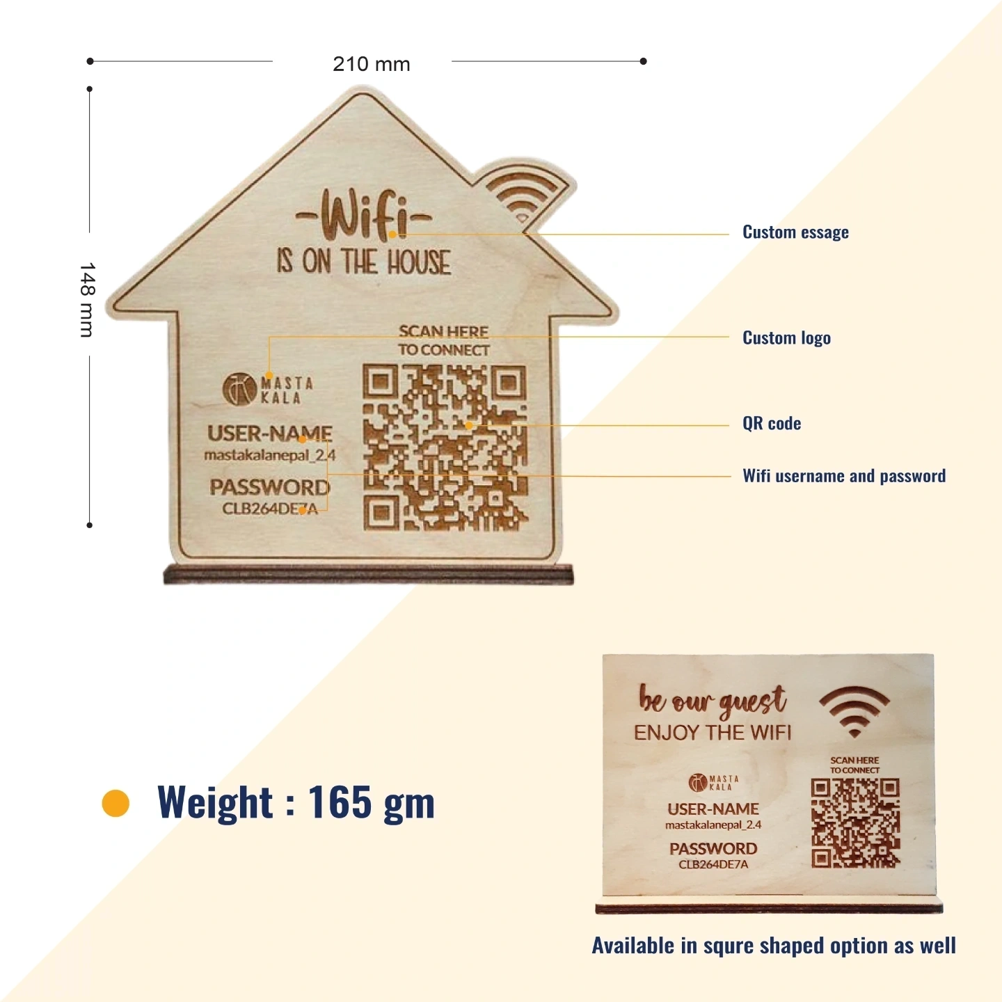 Personalize Wooden House Shaped Qr Scanner