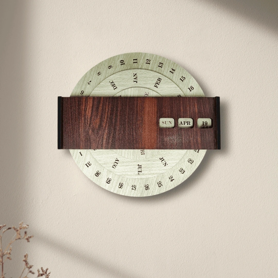 Personalized Perpetual Wall Calendar – Elegant Wooden Calendar