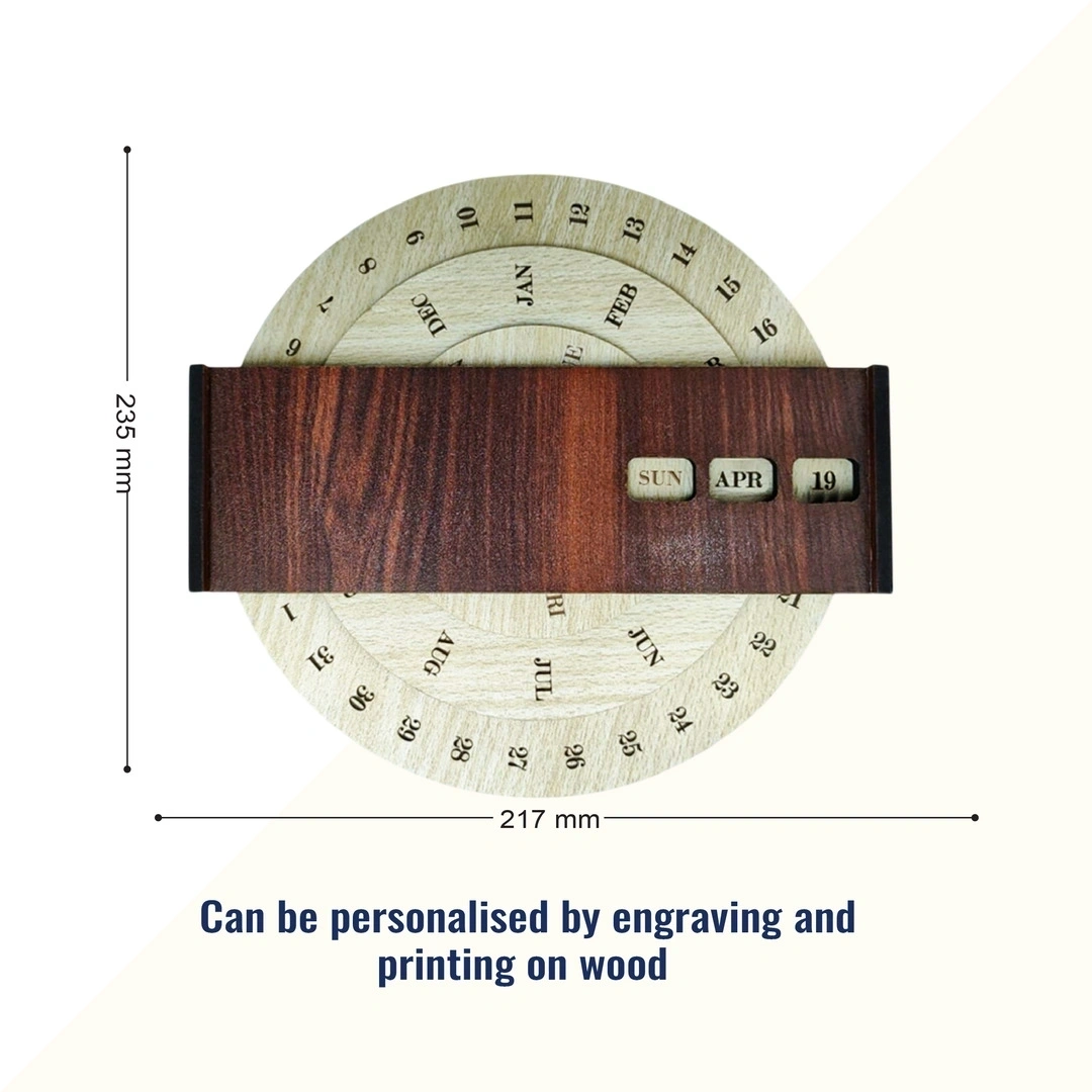 Personalized Perpetual Wall Calendar – Elegant Wooden Calendar