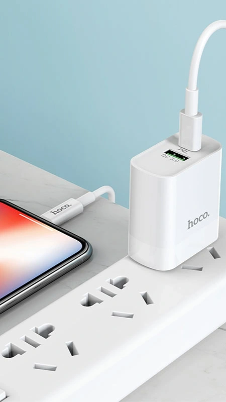 Wall charger “C80 Rapido” PD20W + QC3.0 US set with cable(c to ip)