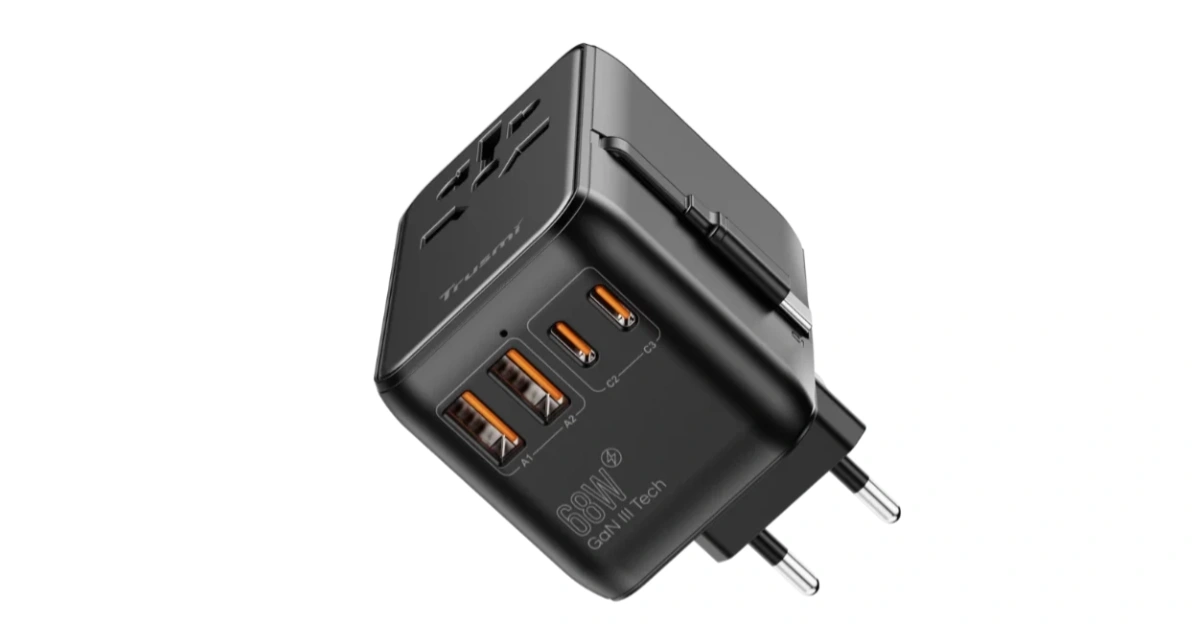 TRUSMI 68W 3C2A Travel Adapter Charger with Cable