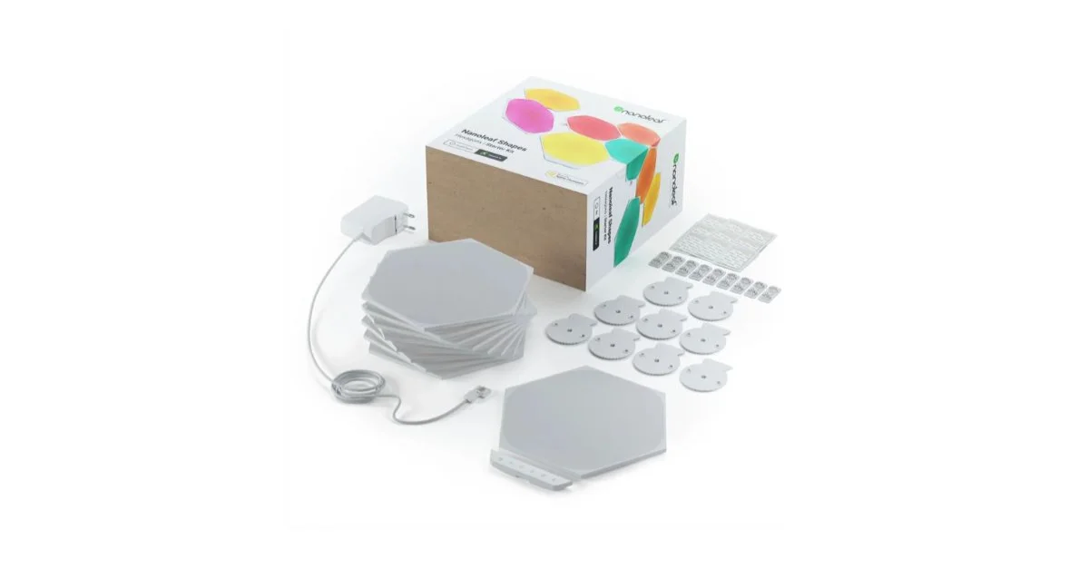 4枚のみ Nanoleaf Hexagons 六角形 Smarter Kit Nanoleaf Shapes Hexagons Smarter Kit White (9 Panels)