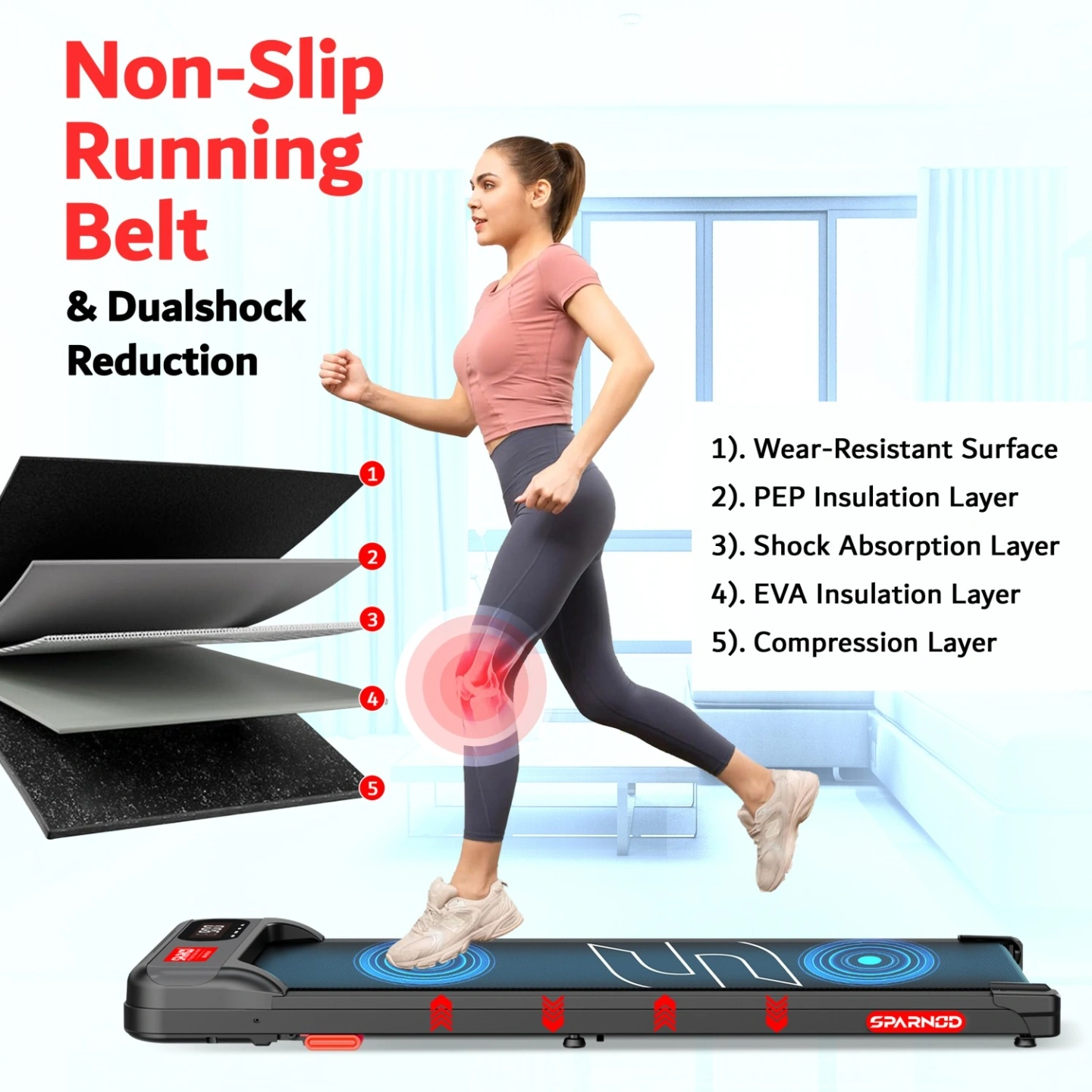 Home Use Walking Pad – STH-3002 | Compact & Portable Treadmill 7