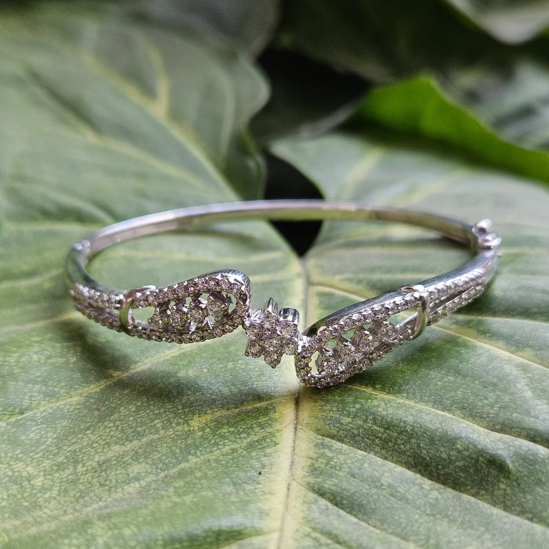 925 Silver Bangle With Rhodium