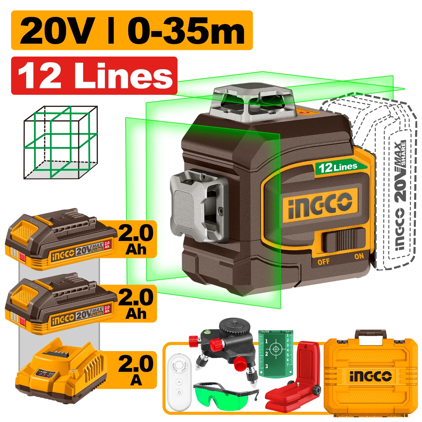 Cordless 3D-laser level HLL3012165 1