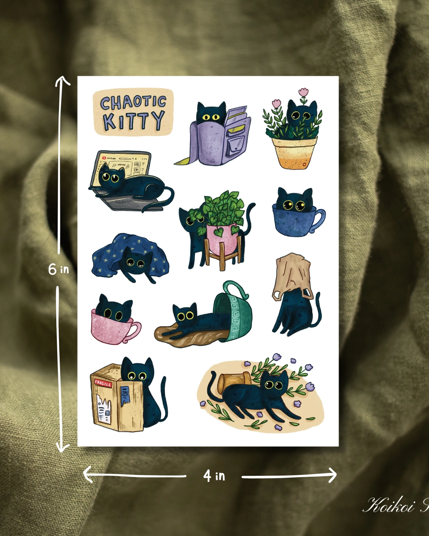 Chaotic Kitty Sticker Sheet 1