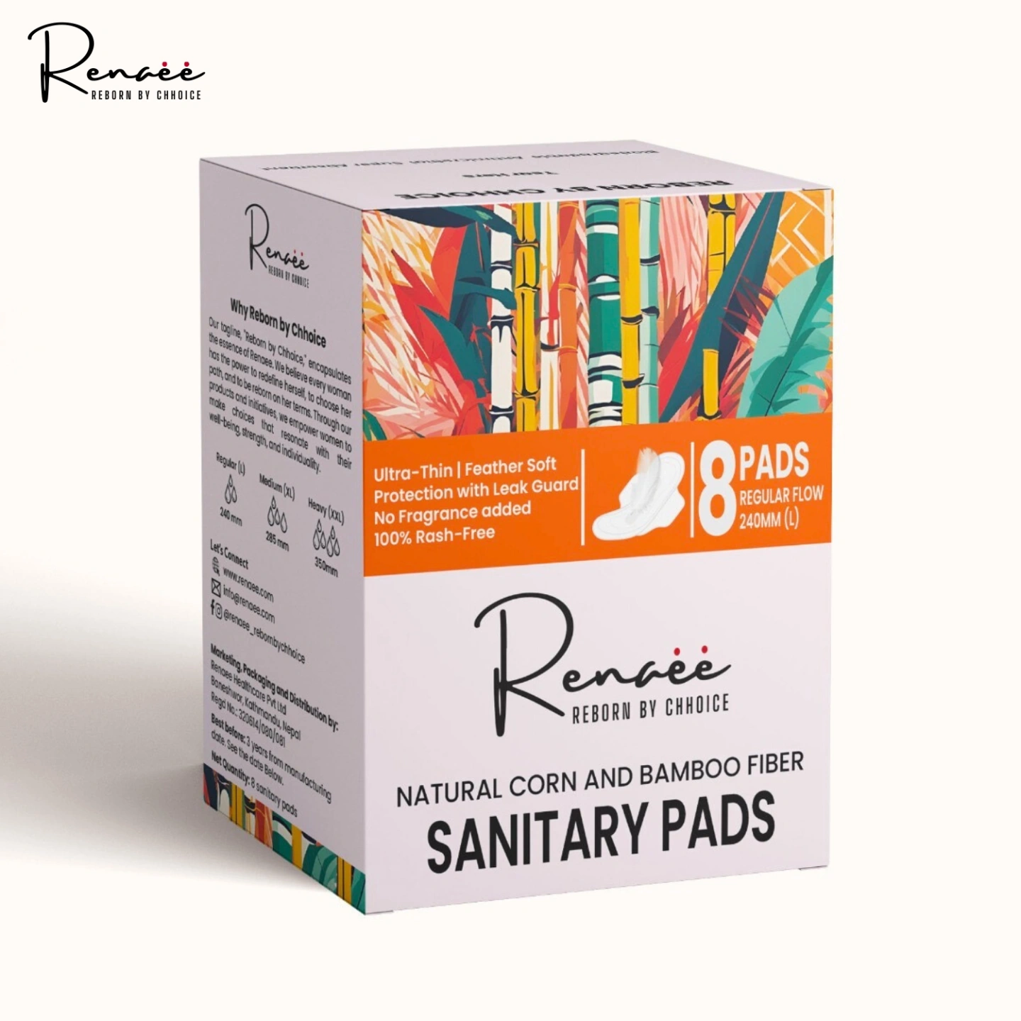 Renaee Value Pack Regular flow sanitary pads | 240mm | L | 8 pads 2