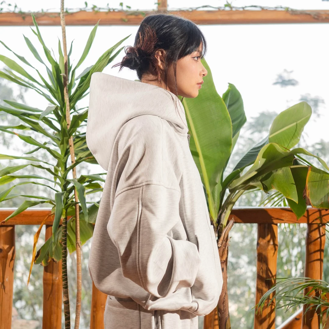 ZIPUP HOODIE AND SWEATPANT - LIGHT GREY