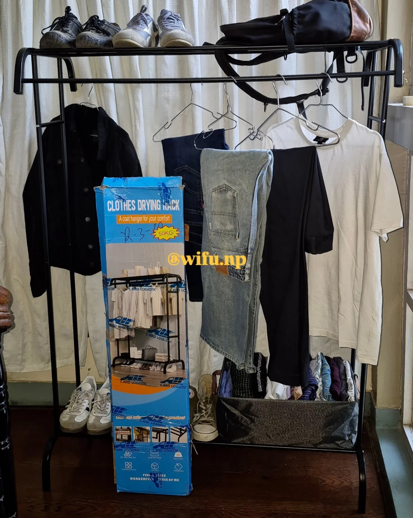 Double Rod Hanger with Upper Rack 1