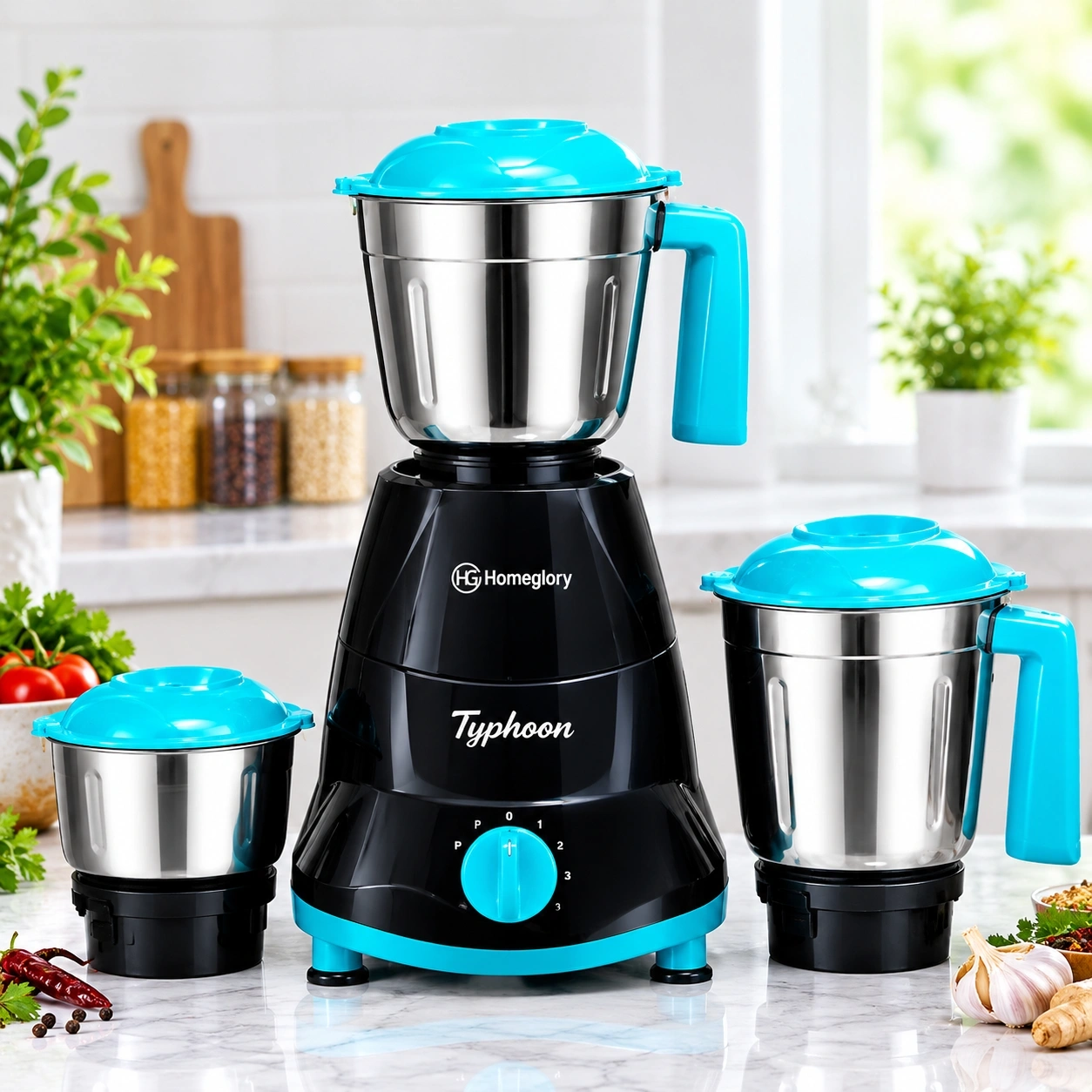 Homeglory Typhoon Mixer Grinder – 750W 1