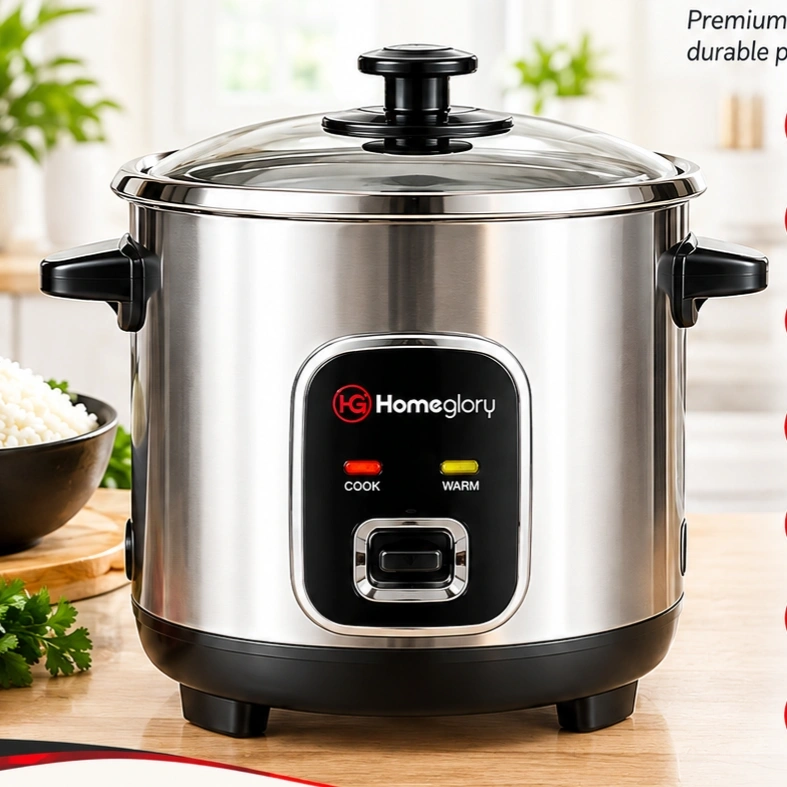 Homeglory Steel Body Shine Rice Cooker 2.8L 2