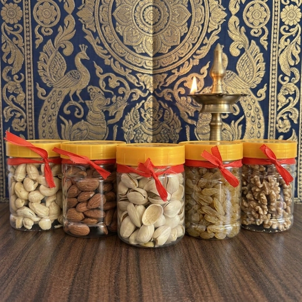 Luxury Premium Assorted Dry Fruits 5-Jar Gift Set 1