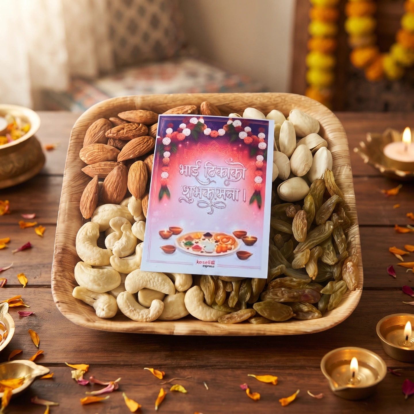 Luxury Bhai Tika Assorted Gourmet Dry Fruit Platter 1