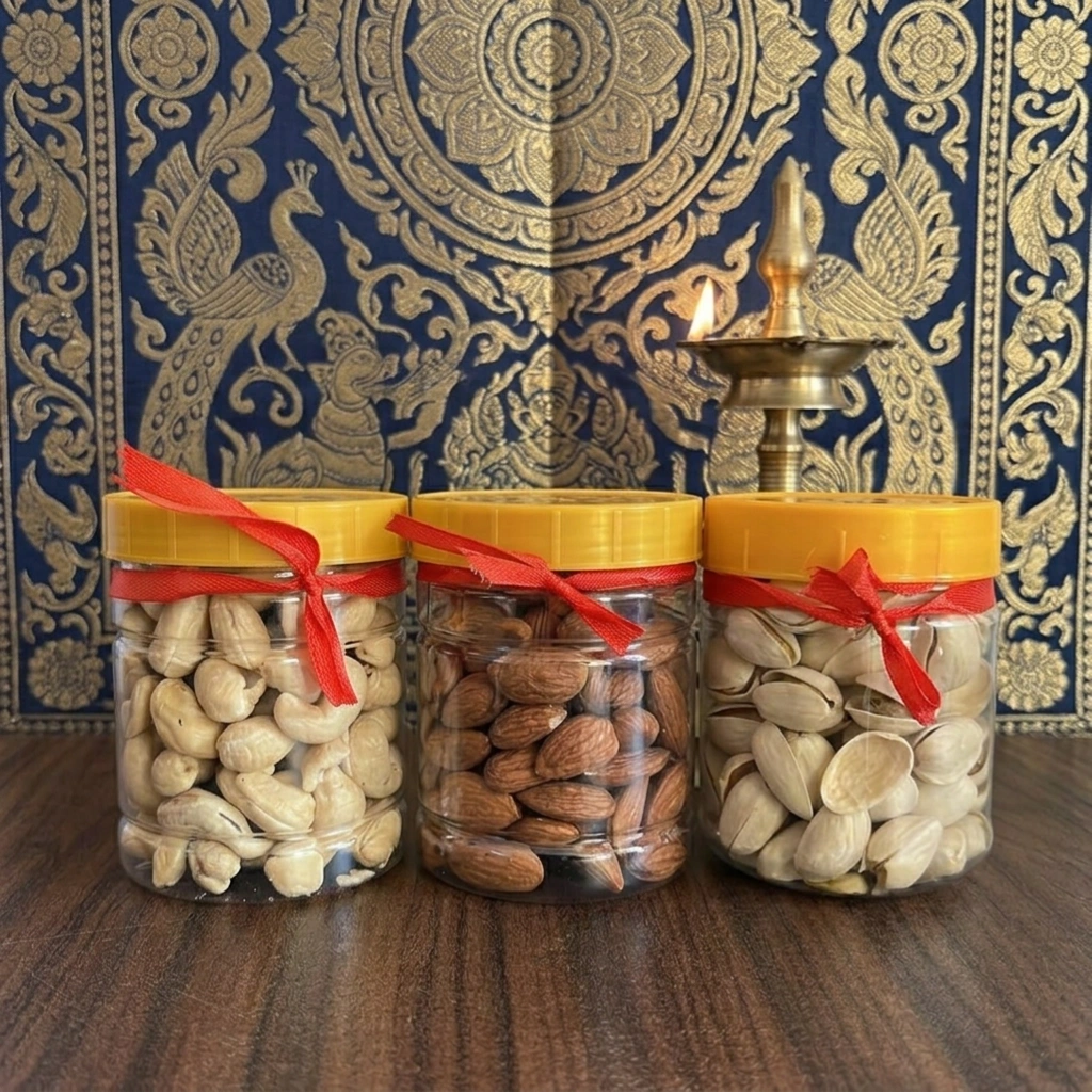 Luxury Premium Cashews, Almonds & Pistachios 3-Jar Gift Set 1