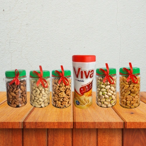 Premium Assorted Dry Fruits Jars & Health Drink Gift Set 1