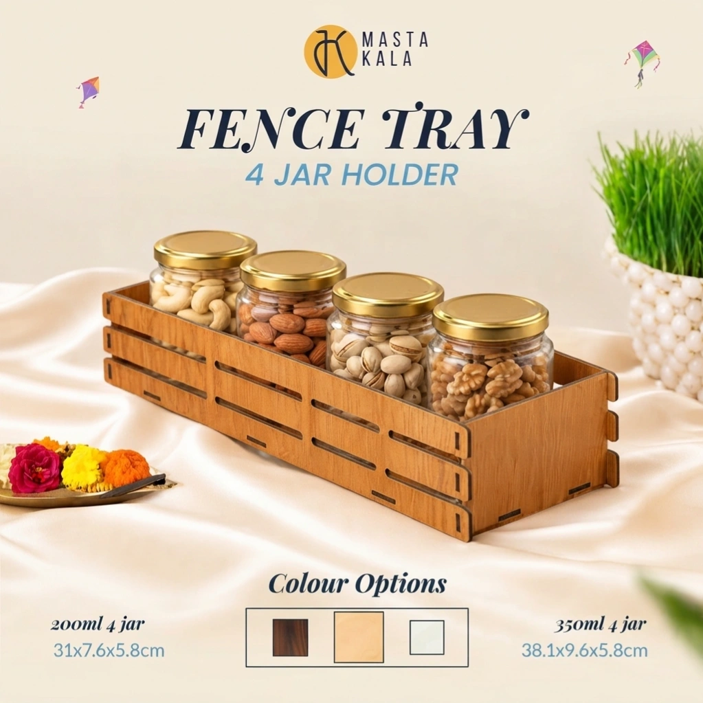 Fence Tray with Four Jars 1