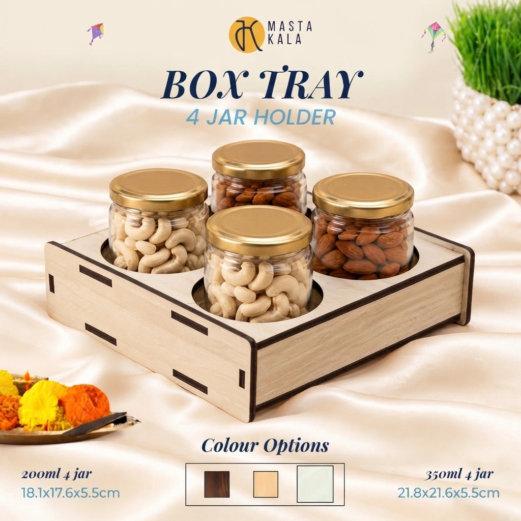 Box Tray Four Jar Holders 1