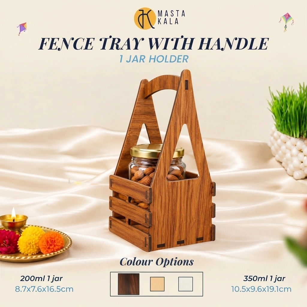 Fence Tray With Handle With One Jar 1