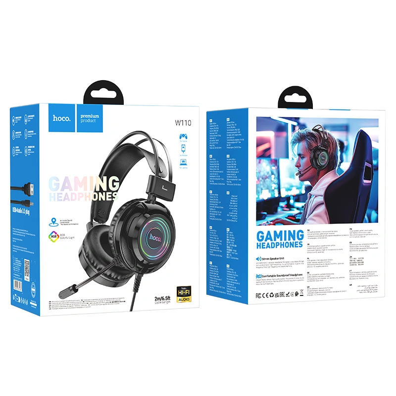 W110 Resource, gaming wired headphones, 3