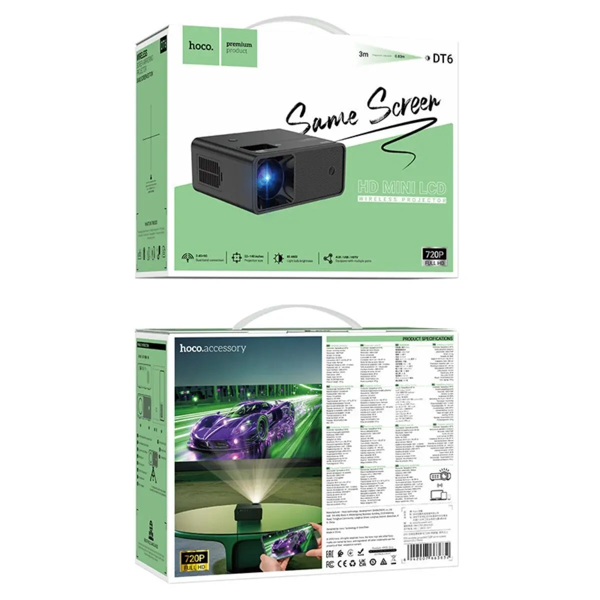 Hoco Hoco DT6 wireless projector(720P same screen version)(EU) 2