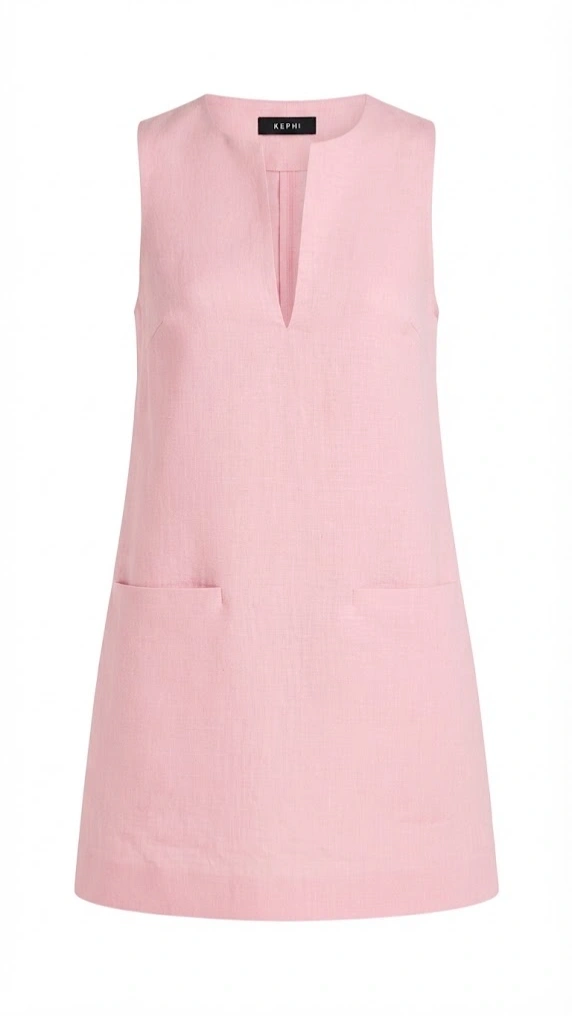 Linen Blend Mini Dress 1