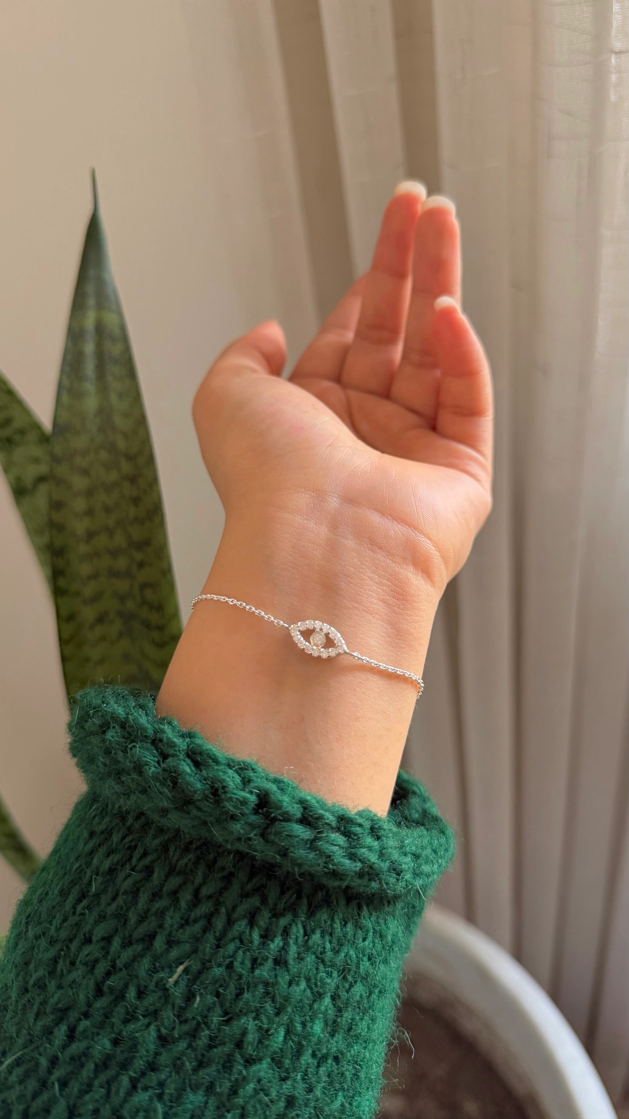 PURE SILVER EVIL EYE BRACELET 1