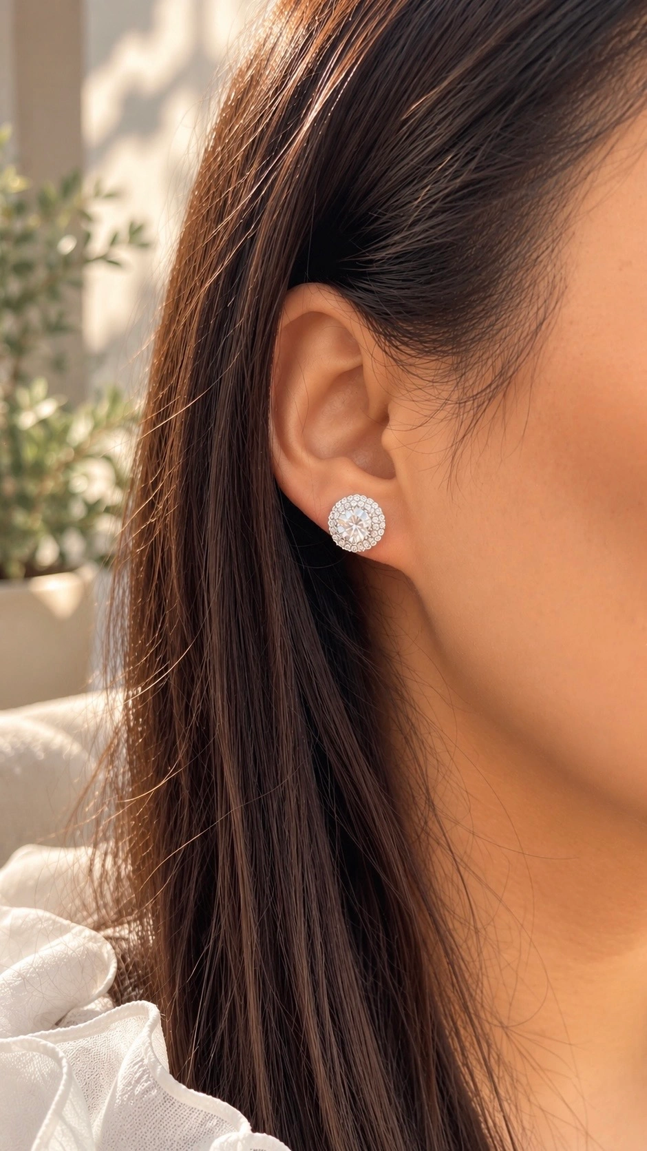PURE SILVER ARIANA EAR STUDS 1