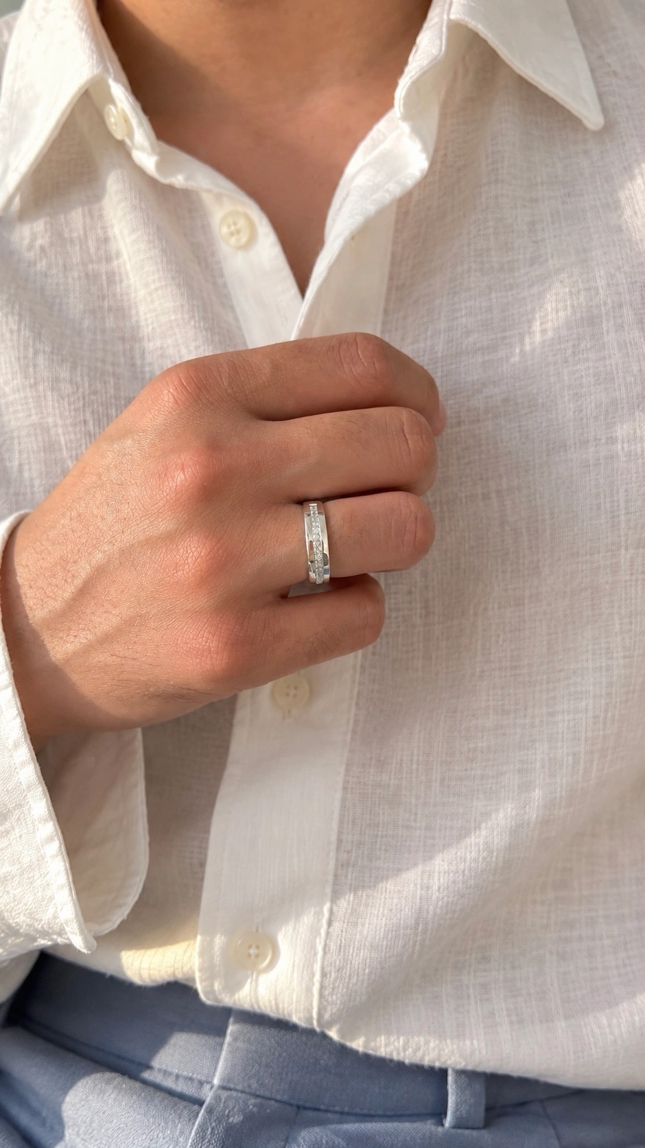 PURE SILVER MEN’S ETERNAL PROMISE RING 1