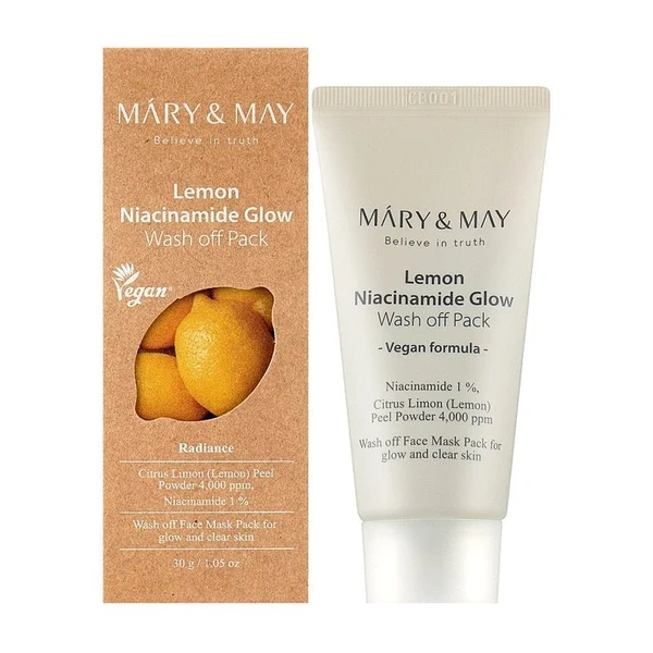 Mary&May Vegan Lemon Niacinamide Glow Wash Off Pack 2