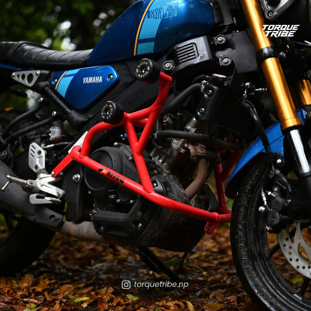 Crash Guard / Engine Guard with Double Frame Sliders for Yamaha XSR 155 | BizenMoto 3