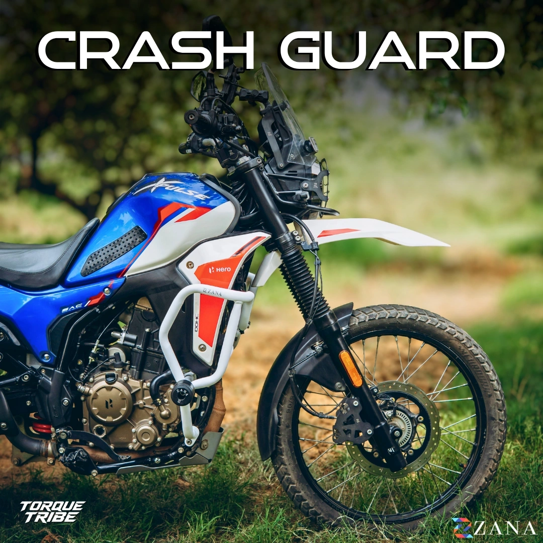 Crash Guard with Slider Glossy White for Xpulse 210 | Zana 1