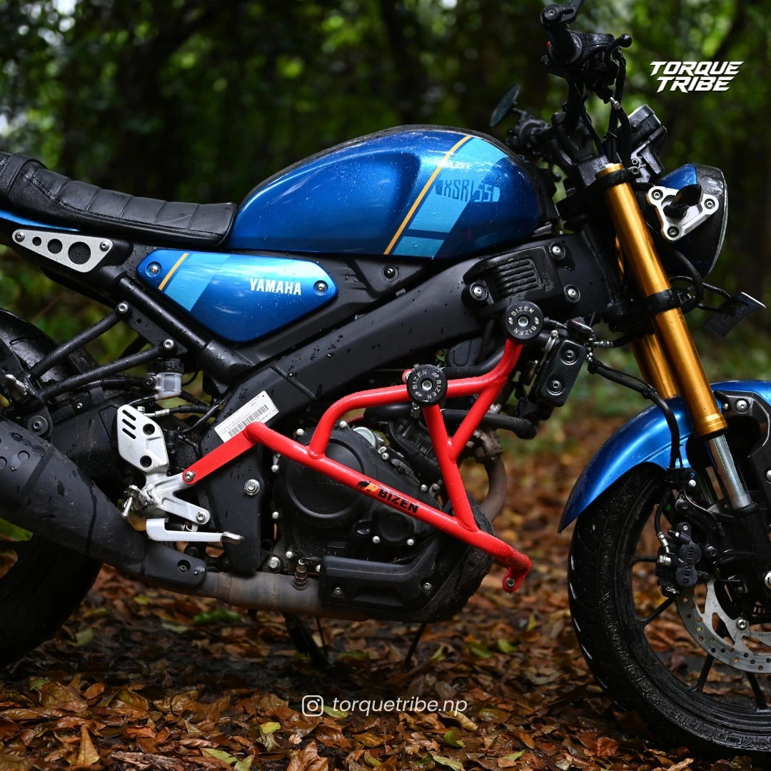 Crash Guard / Engine Guard with Double Frame Sliders for Yamaha XSR 155 | BizenMoto 6