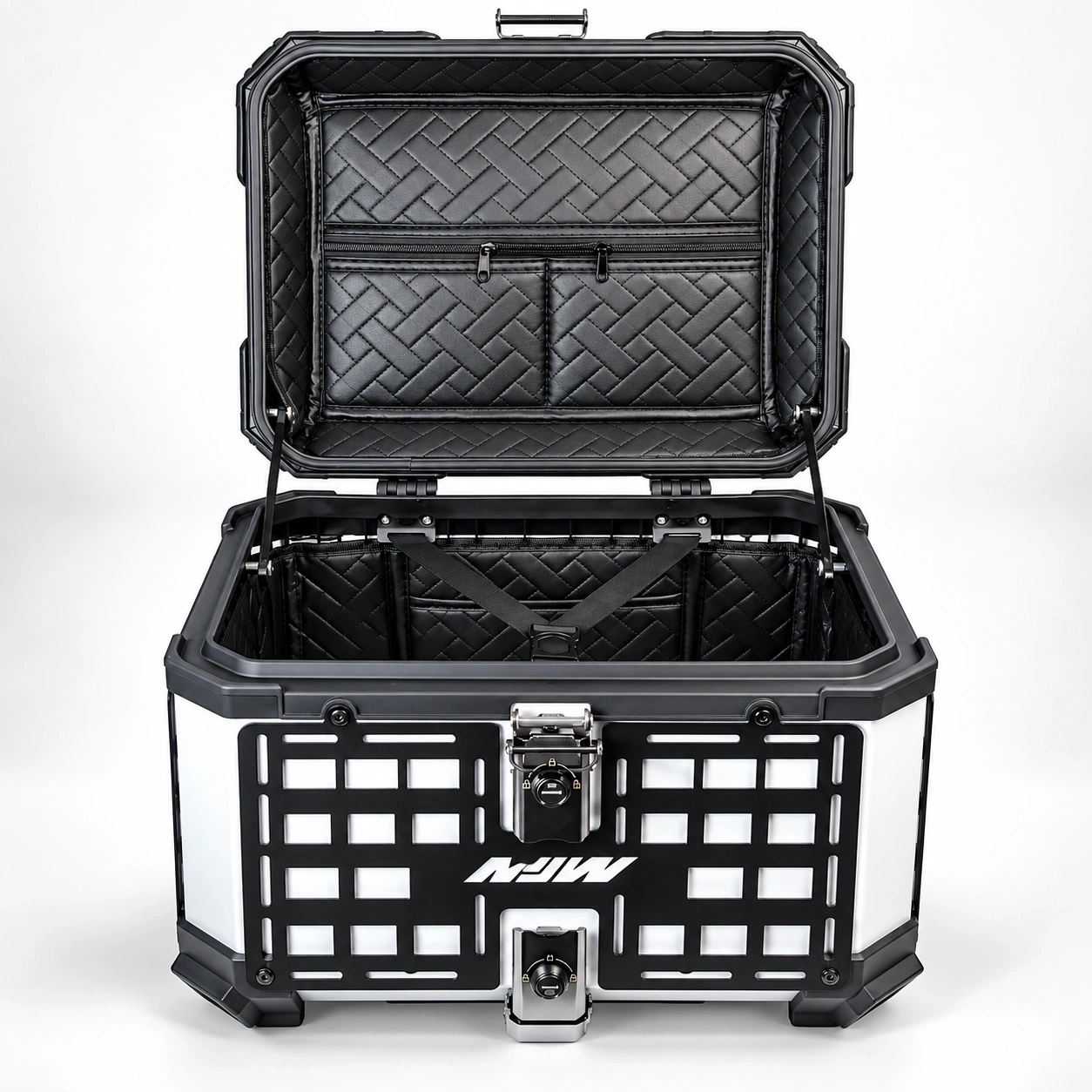 Heavy Armor 45L Aluminium Alloy Motorcycle Top Box with Backrest | MJW 4