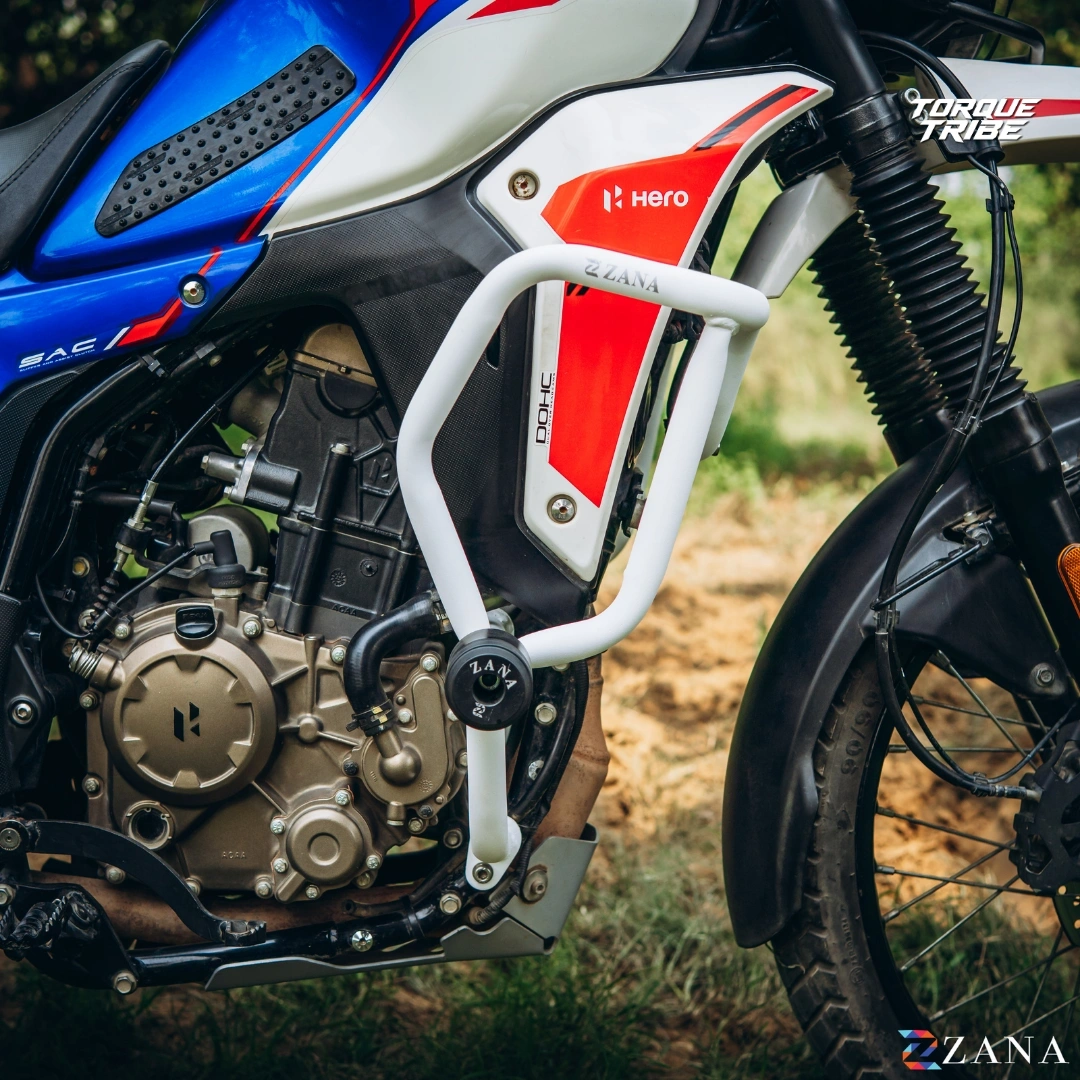 Crash Guard with Slider Glossy White for Xpulse 210 | Zana 3