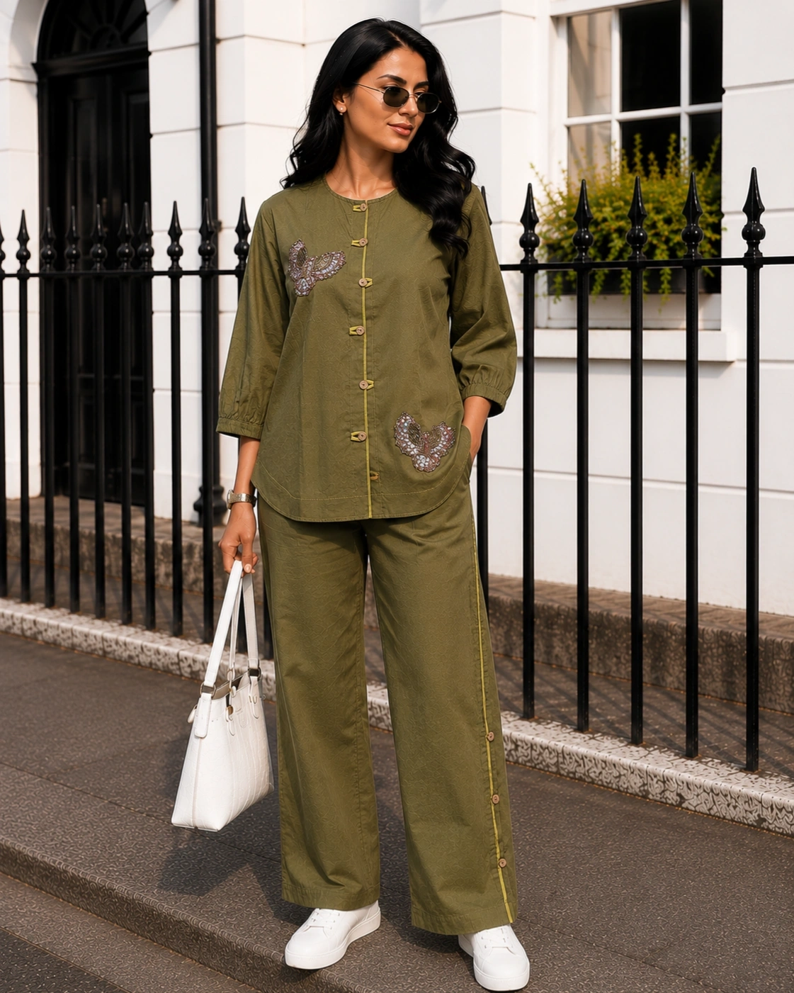 Olive Flutter Co-ord 1