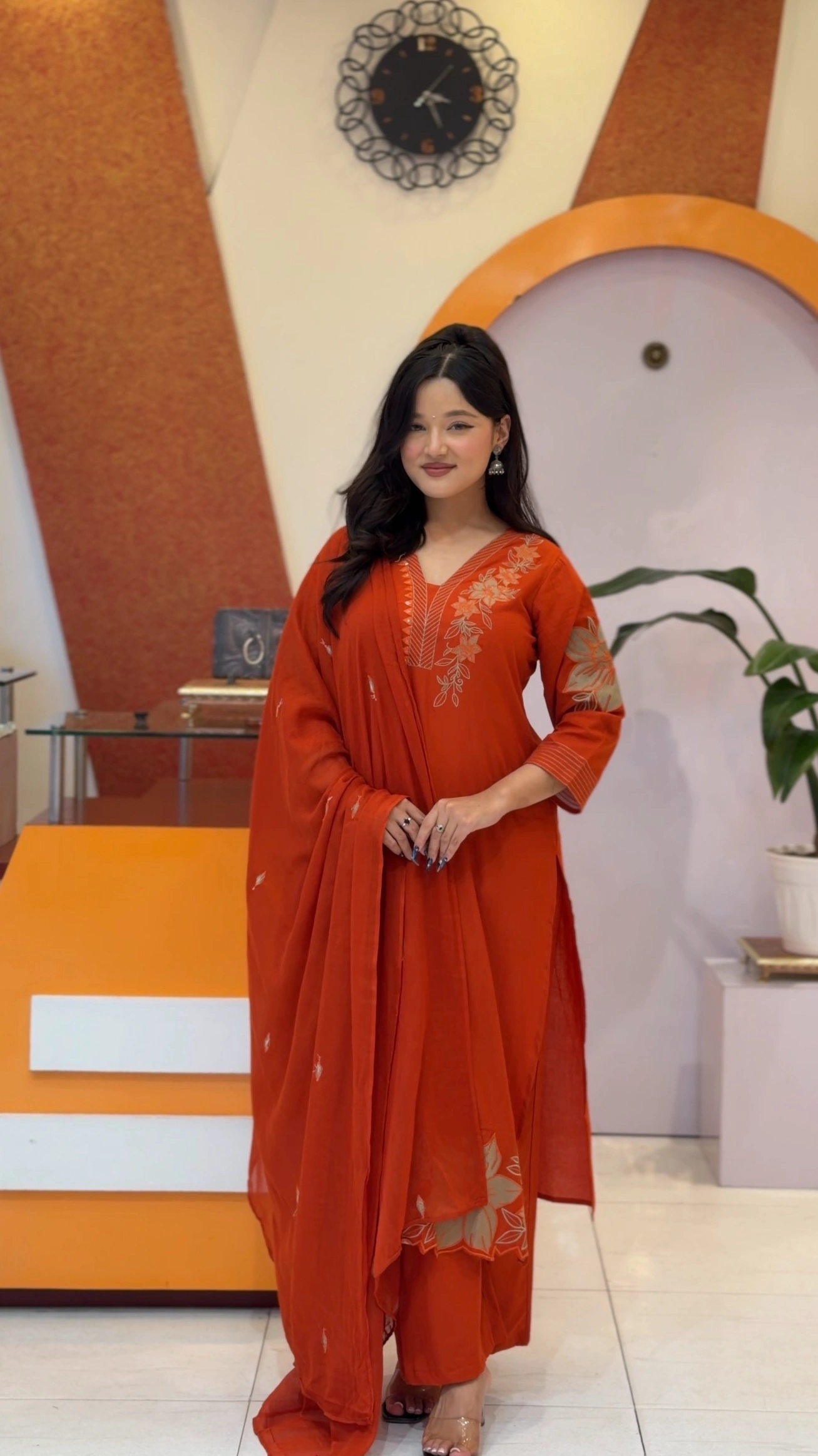 Embroidered Premium Cotton Kurthi Set - Series M93 1