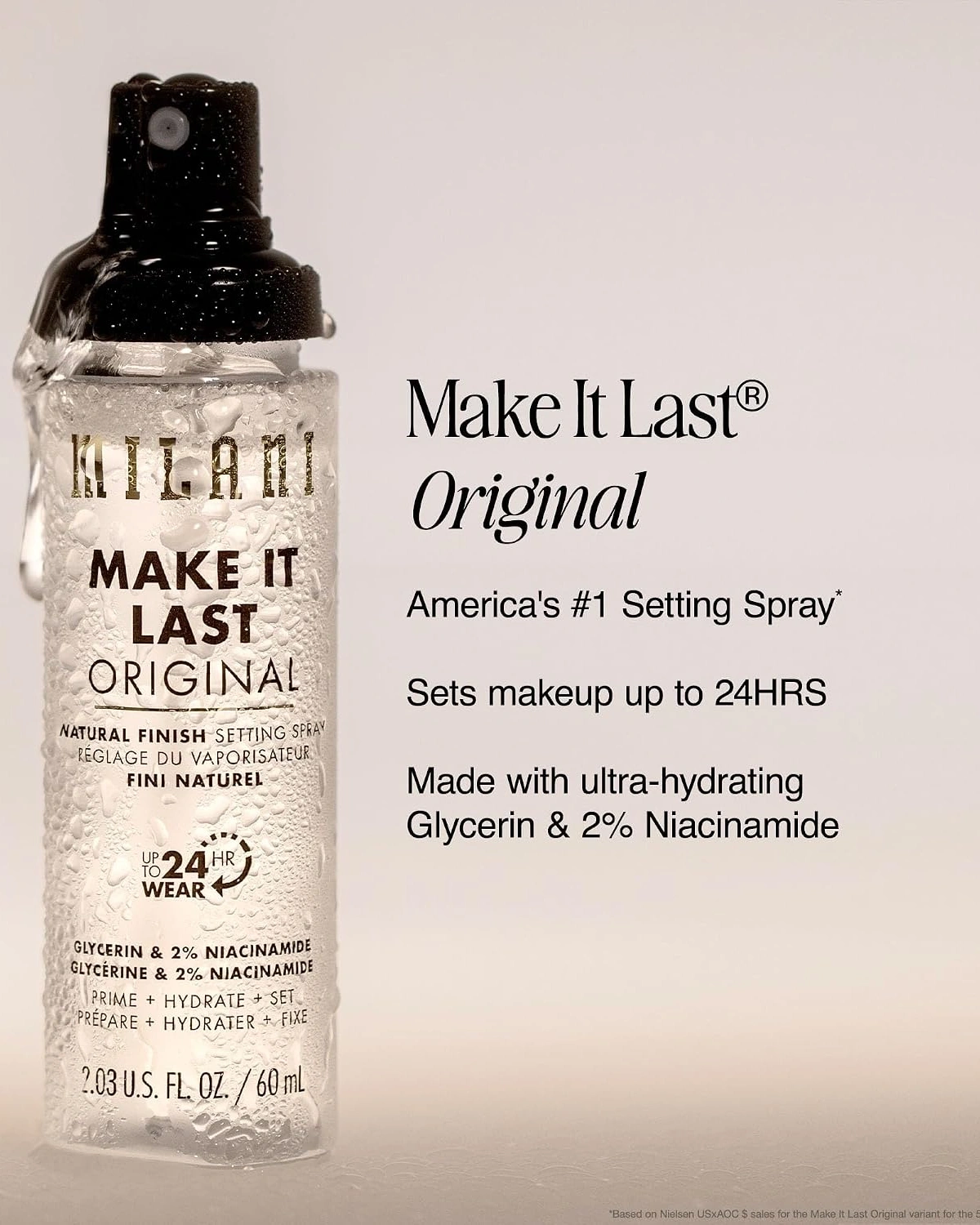 Milani Setting Spray + Primer, Make It Last Original Natural Finish 2