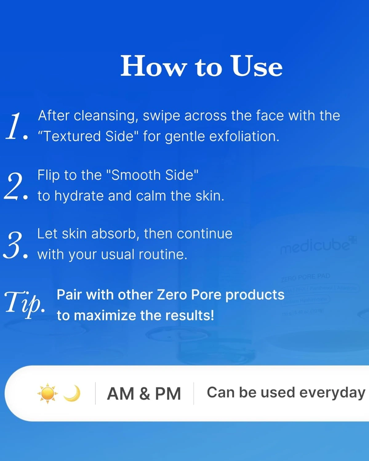medicube Toner Pads Zero Pore Pad 2.0 for Exfoliation and Pore Care 6