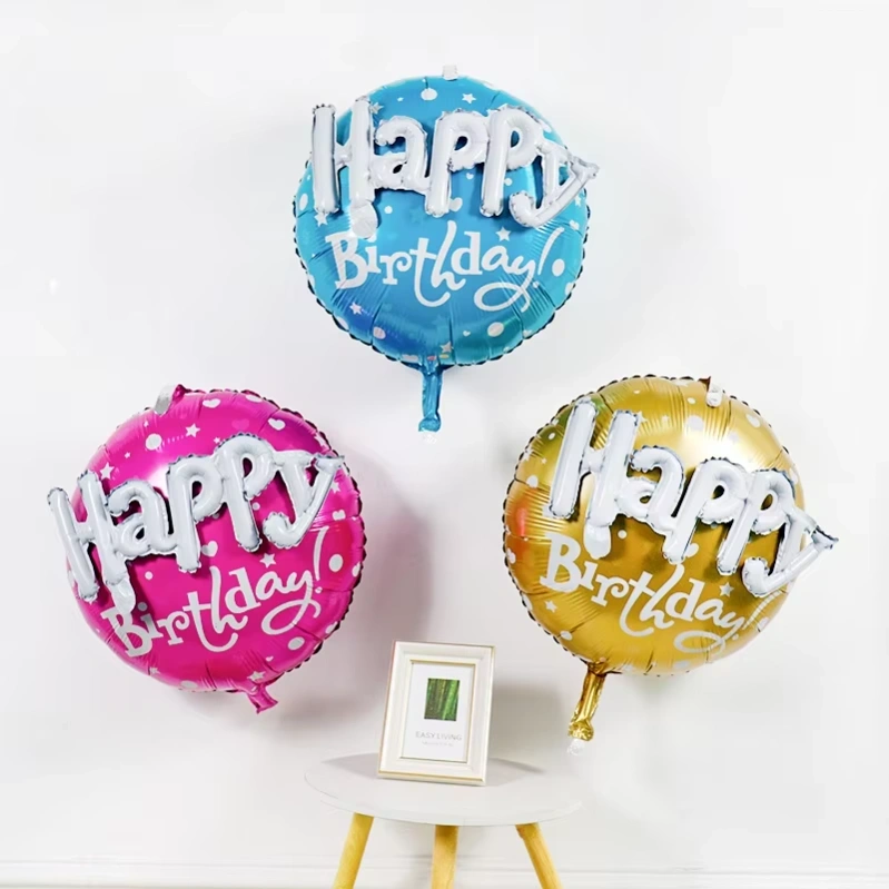 3D Birthday Round Foil Balloos 2