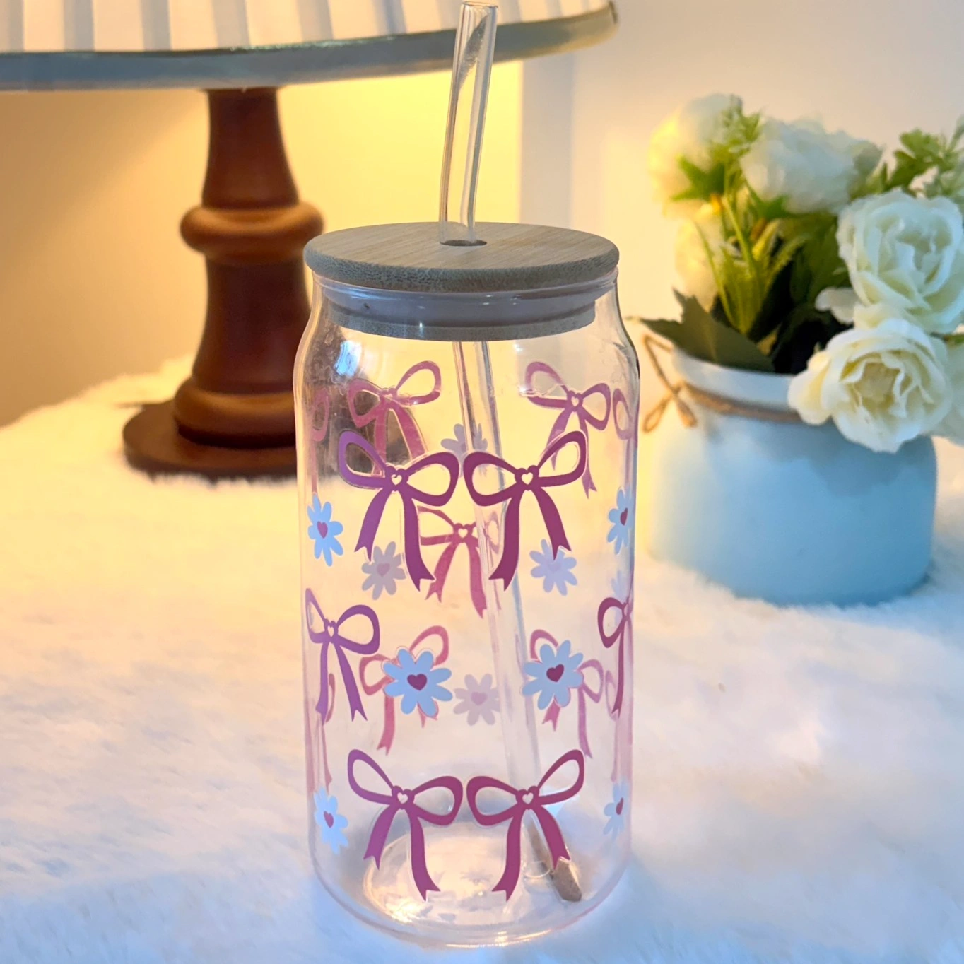 Printed Glass Can Cup 500ml 4