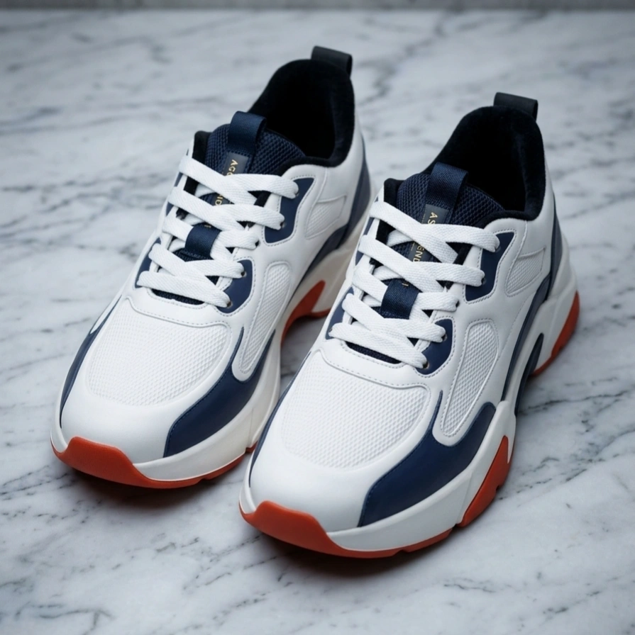 TBL Premuim Quality 100 Gm Light weight Comfortable Walking Sports Fashion Running Shoes For Men (Tbl 2001 white blue) 4