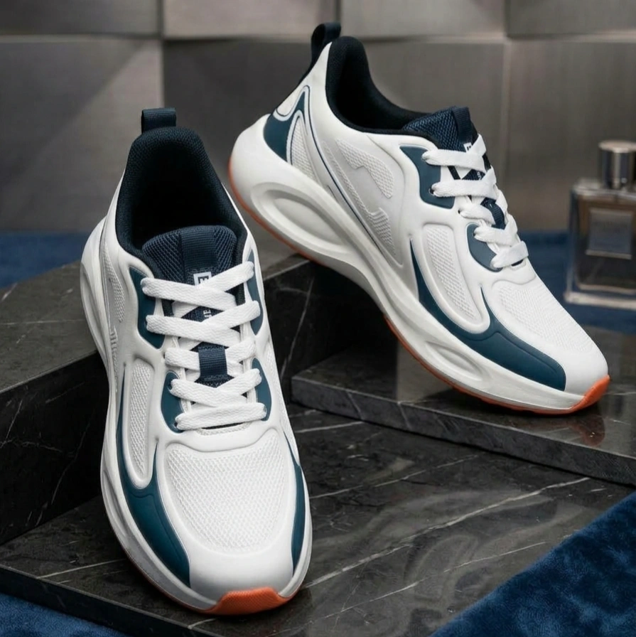 TBL Premuim Quality 100 Gm Light weight Comfortable Walking Sports Fashion Running Shoes For Men (Tbl 2001 white blue) 3