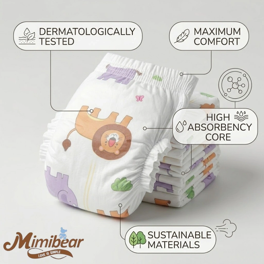 MIMIBEAR Premium Baby Diaper XL Size 36 Piece Family Pack Diaper Pant Style With Disposable Tape and Wetness Indicator 3