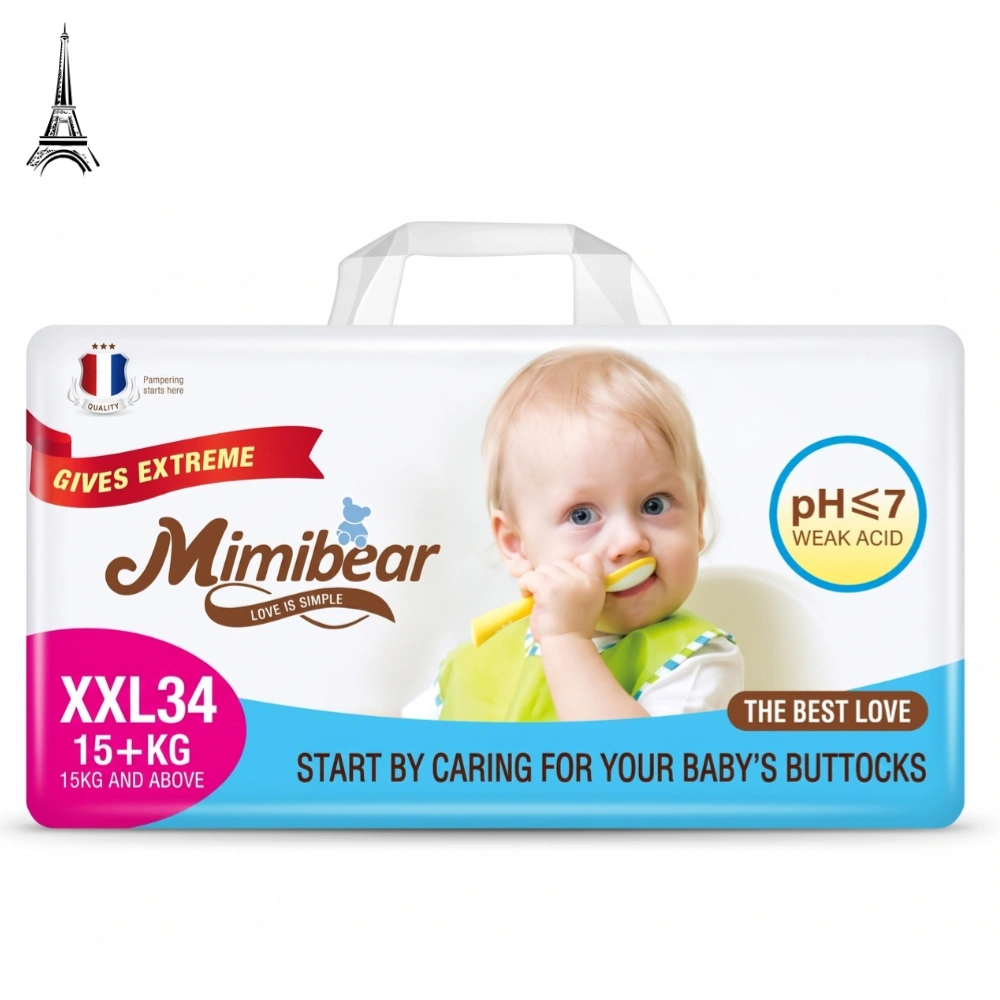 MIMIBEAR Premium Baby Diaper XXL Size 34 Piece Family Pack Diaper Pant Style With Disposable Tape and Wetness Indicator 1