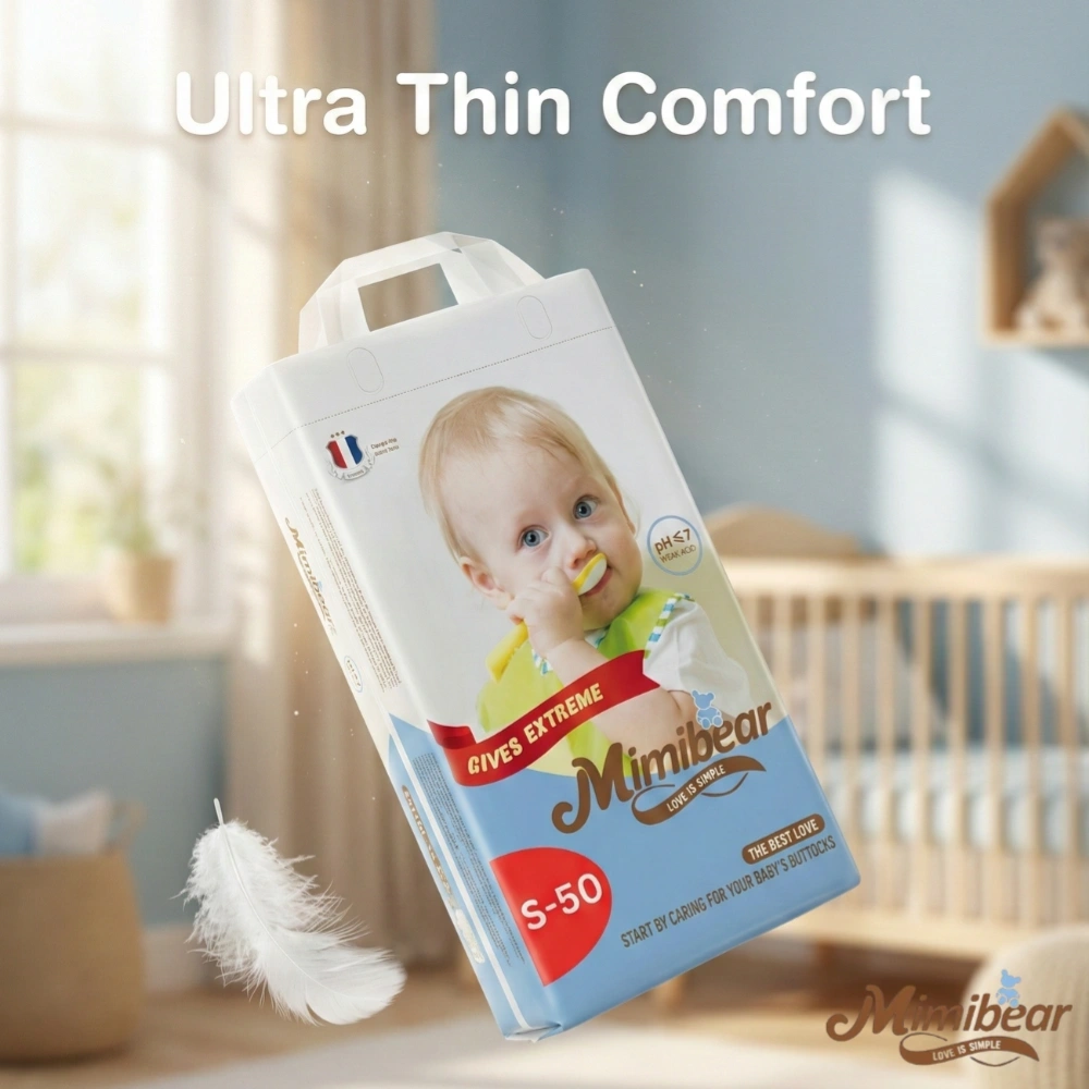 MIMIBEAR Premium Baby Diaper Small Size 55 Pieces Jumbo Pack Tape Style With Wetness Indicator 1