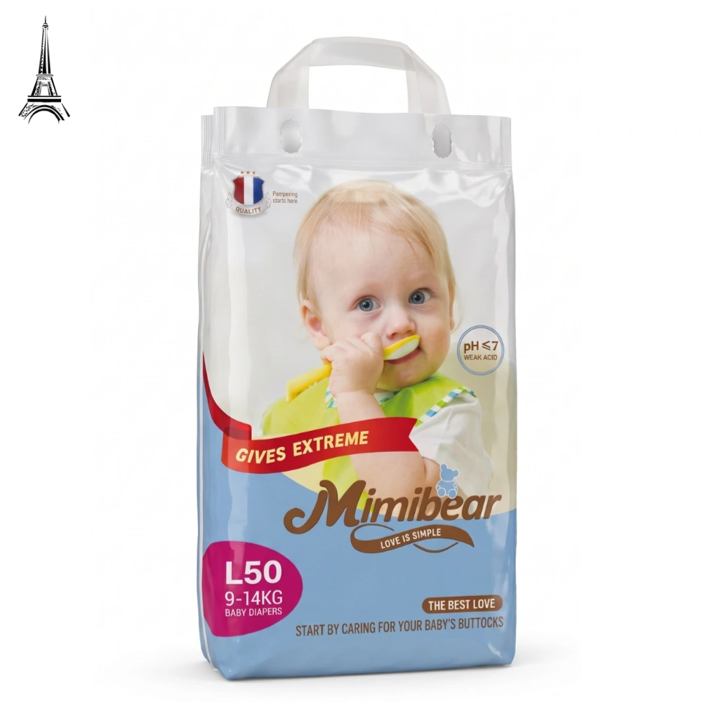 MIMIBEAR Premium Baby Diaper Large Size 50 Pieces Jumbo Pack Diaper Pant Style With Disposable Tape and Wetness Indicator 1